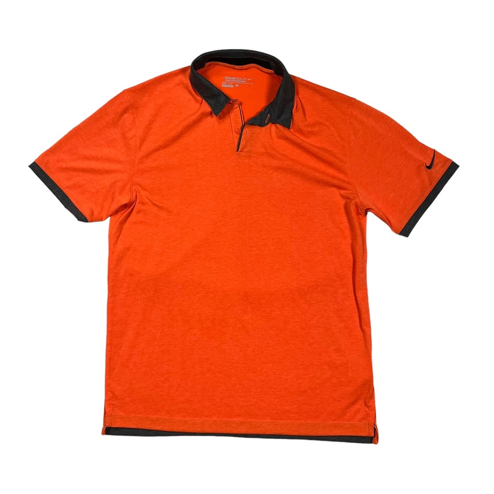 Nike Men’s Orange Dri-FIT Polo Shirt with Black Trim